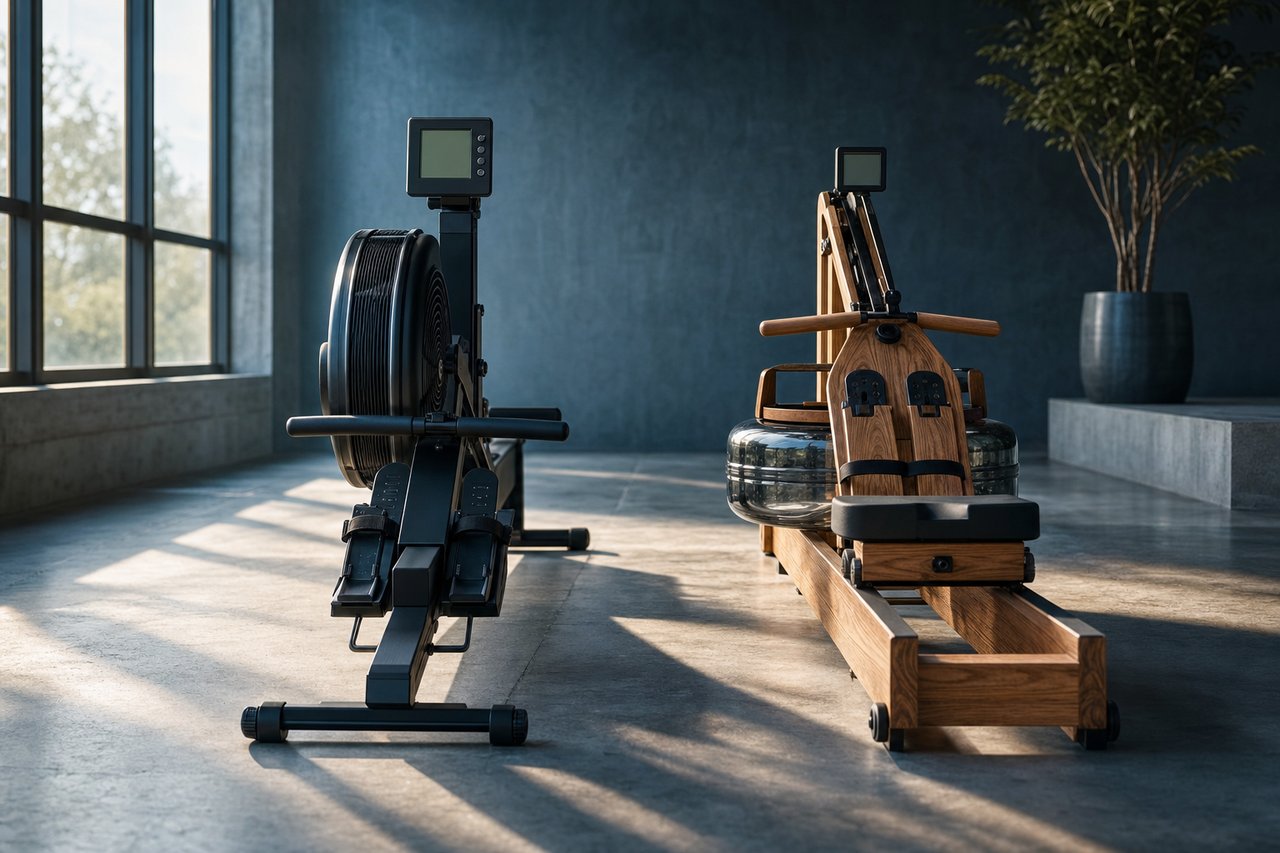 Concept2 Luftwiderstand-Ergometer und WaterRower Holzrahmen-Ergometer im Studiovergleich